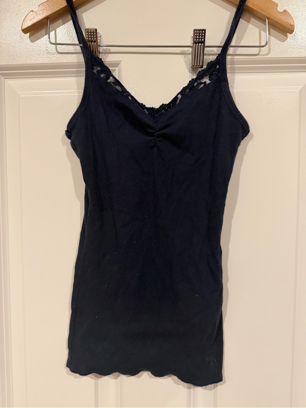 abercrombie kids Navy Lace-Trim Ribbed Tank 11/12
